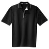 Sport-Tek Men's Black/White Dri-Mesh Polo with Tipped Collar and Piping