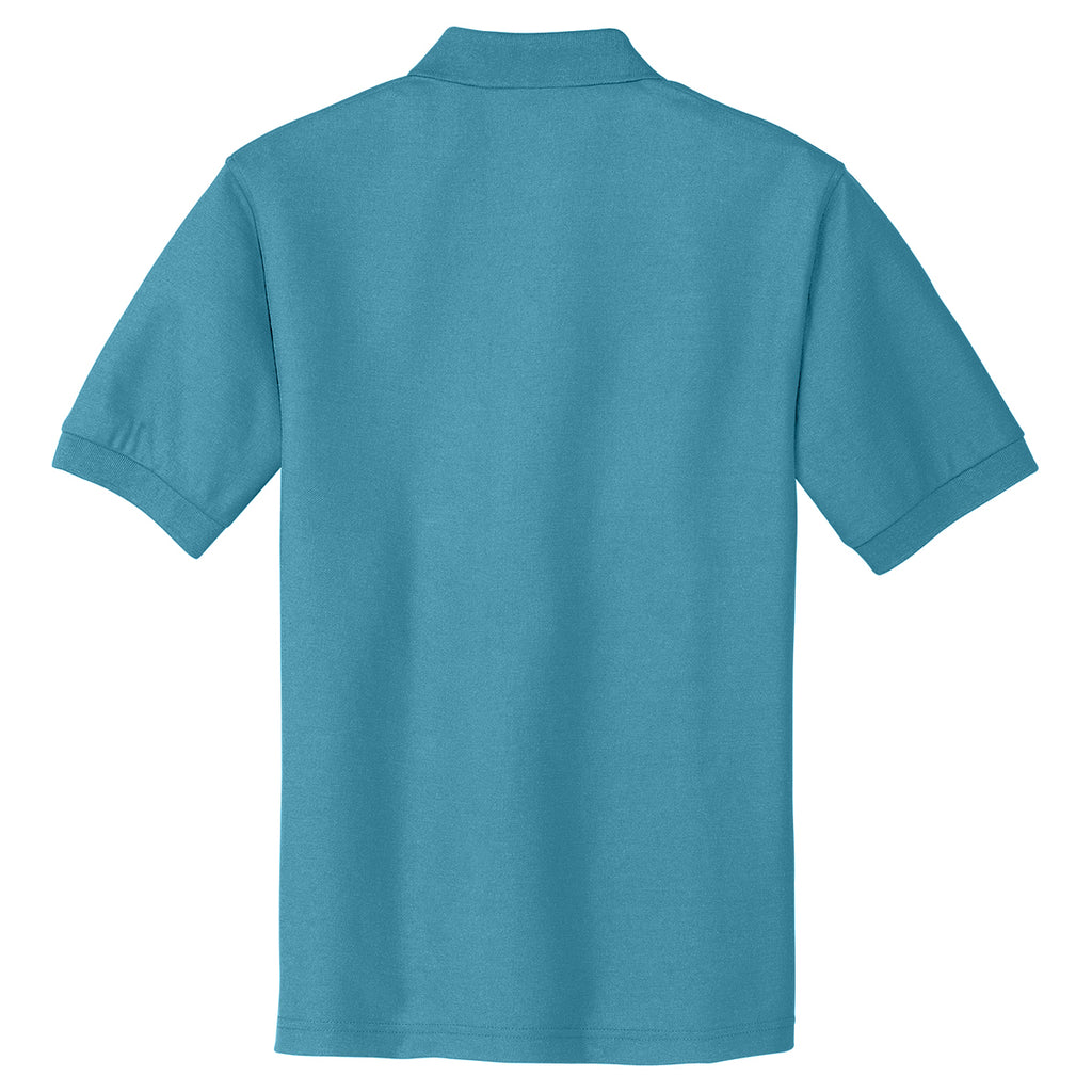 Port Authority Men's Maui Blue Extended Size Silk Touch Polo
