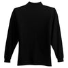 Port Authority Men's Black Long Sleeve Silk Touch Polo with Pocket