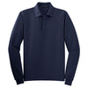 Port Authority Men's Navy Long Sleeve Silk Touch Polo