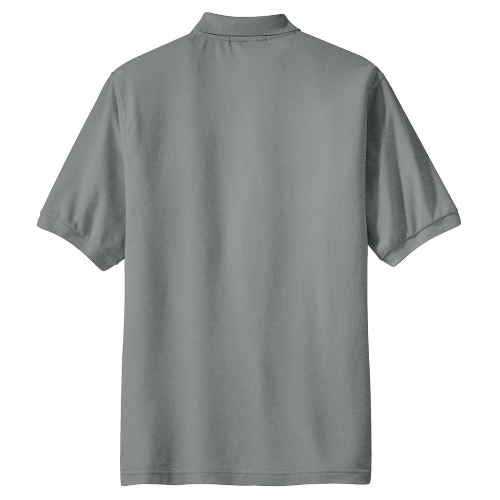 Port Authority Men's Cool Grey Silk Touch Polo with Pocket