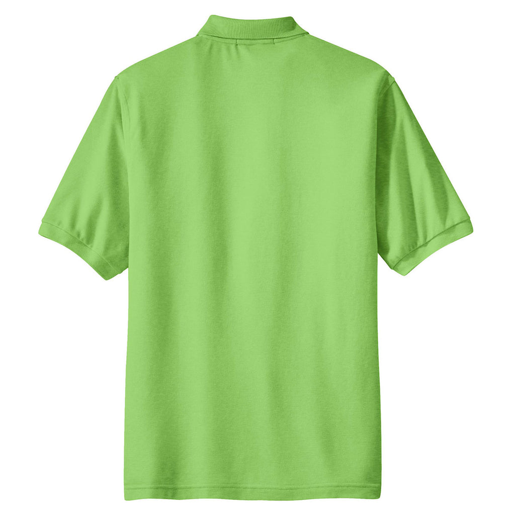 Port Authority Men's Lime Silk Touch Polo with Pocket