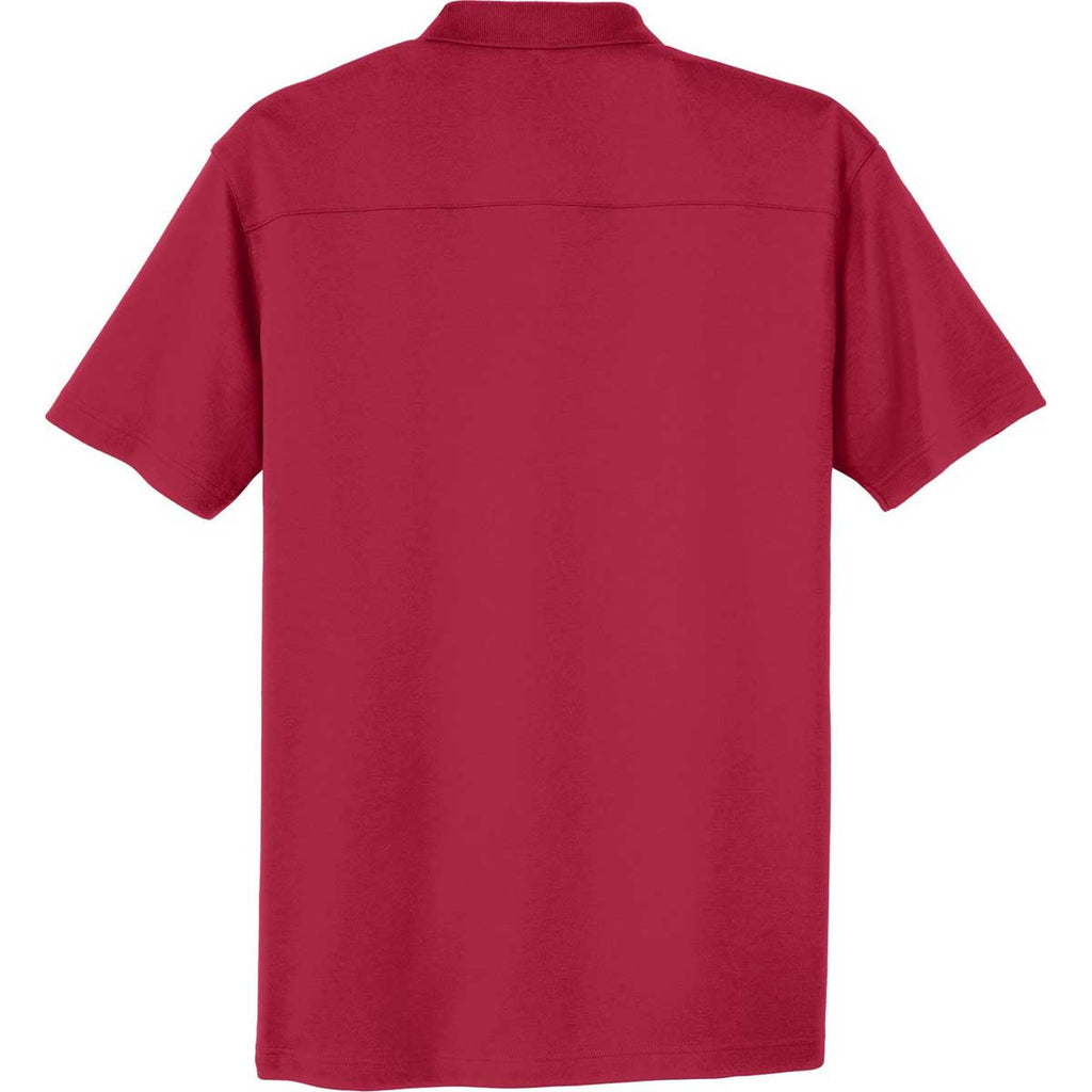 Port Authority Men's Rich Red Silk Touch Interlock Performance Polo