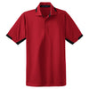 Port Authority Men's Engine Red/Black Tall Dry Zone Colorblock Ottoman Polo