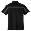 Port Authority Men's Black/Steel Grey Silk Touch Performance Colorblock Stripe Polo