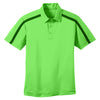 Port Authority Men's Lime/Steel Grey Silk Touch Performance Colorblock Stripe Polo