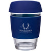 Perka Blue Rizzo 12 oz. Glass Mug with Silicone Grip & Lid