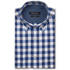 Bugatchi Men's Classic Blue Button Down Collar Regular Placket Two Pockets Shaped Fit