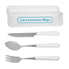 Primeline White Cutlery Set in Plastic Case