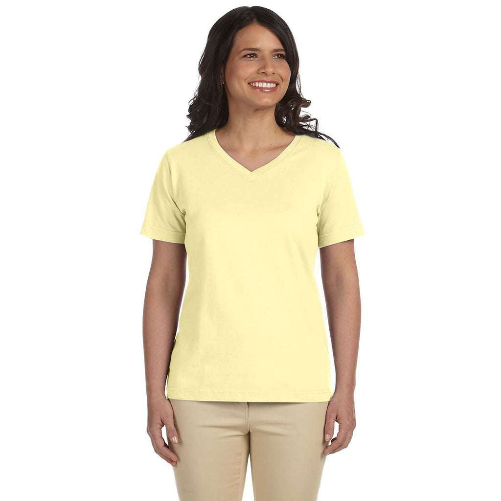 LAT Women's Banana V-Neck Premium Jersey T-Shirt