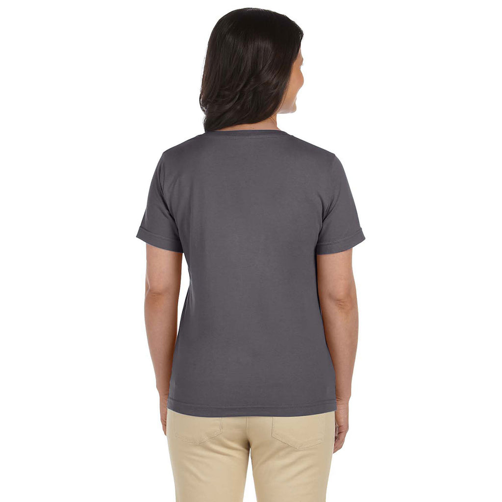 LAT Women's Charcoal V-Neck Premium Jersey T-Shirt