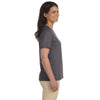 LAT Women's Charcoal V-Neck Premium Jersey T-Shirt