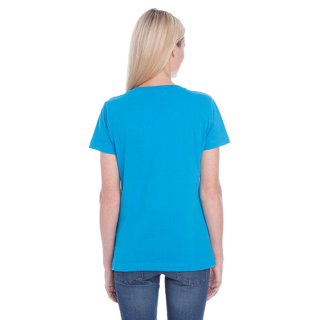 LAT Women's Cobalt V-Neck Premium Jersey T-Shirt