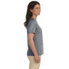 LAT Women's Granite Heather V-Neck Premium Jersey T-Shirt