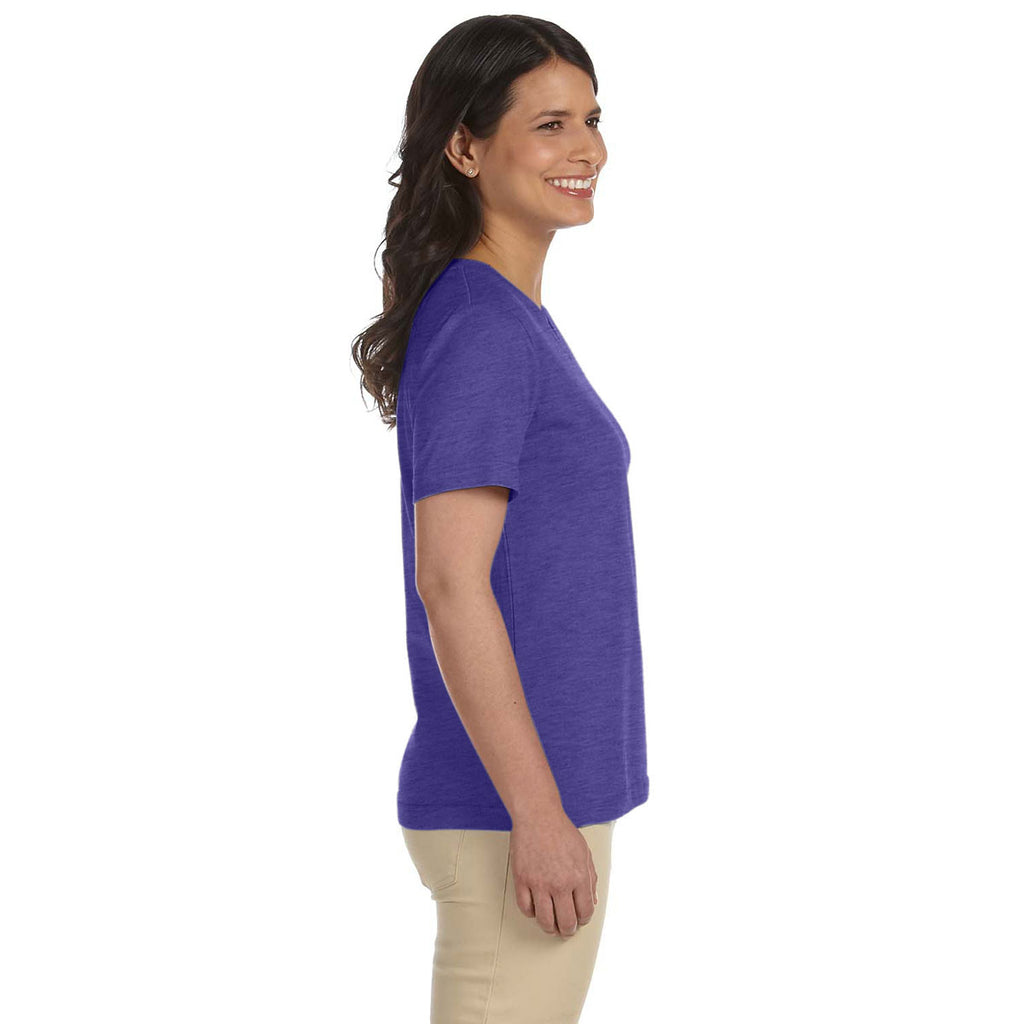 LAT Women's Vintage Purple V-Neck Premium Jersey T-Shirt