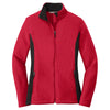 Port Authority Women's Rich Red/Black Colorblock Value Fleece Jacket