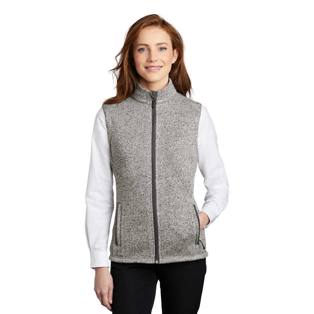 Port Authority Women's Grey Heather Sweater Fleece Vest