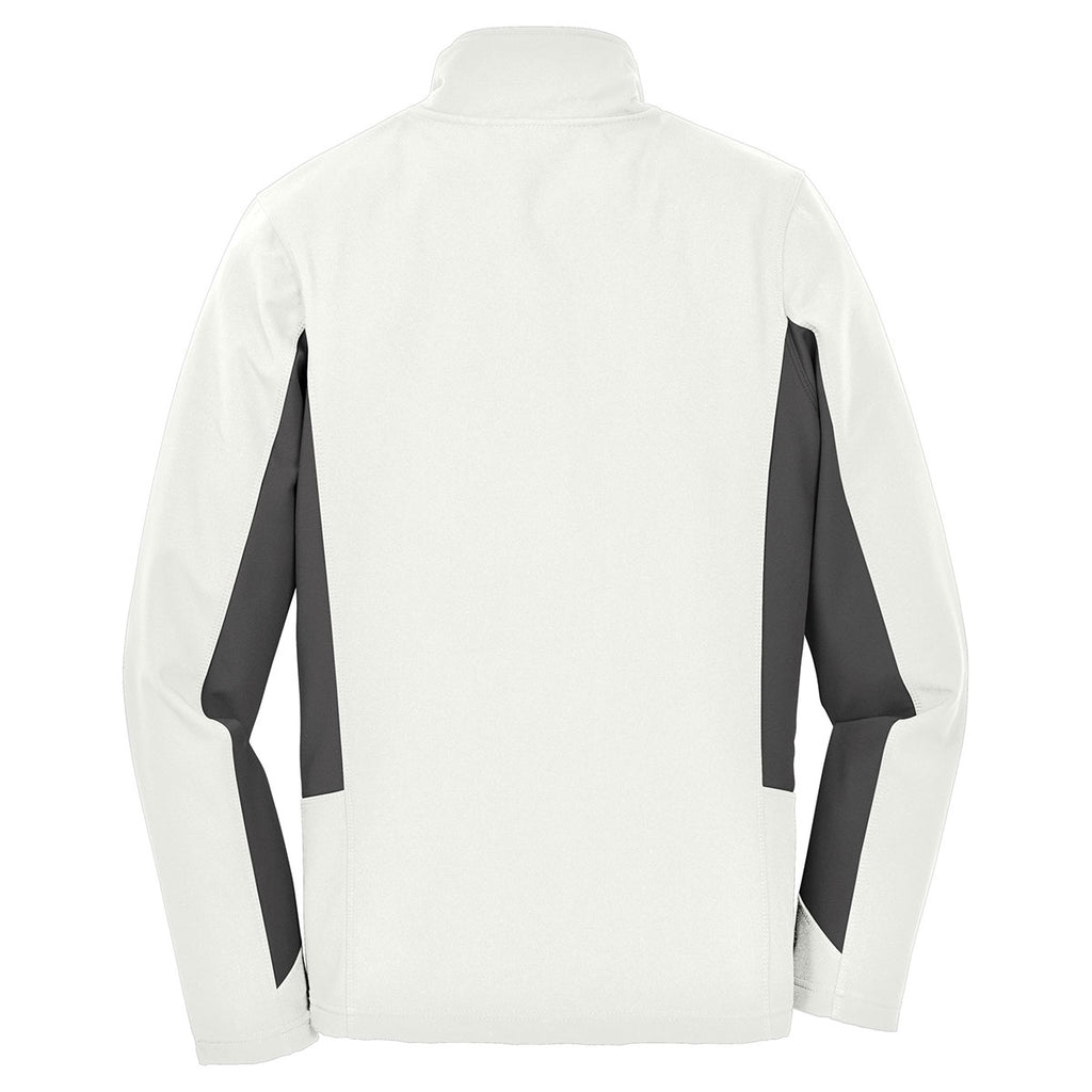 Port Authority Women's Marshmallow/Battleship Grey Core Colorblock Soft Shell Jacket