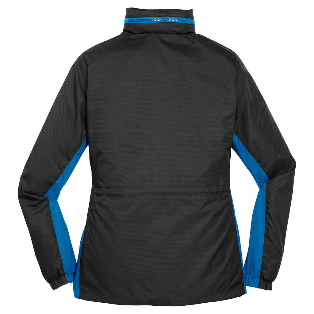 Port Authority Women's Black/Imperial Blue Core Colorblock Wind Jacket