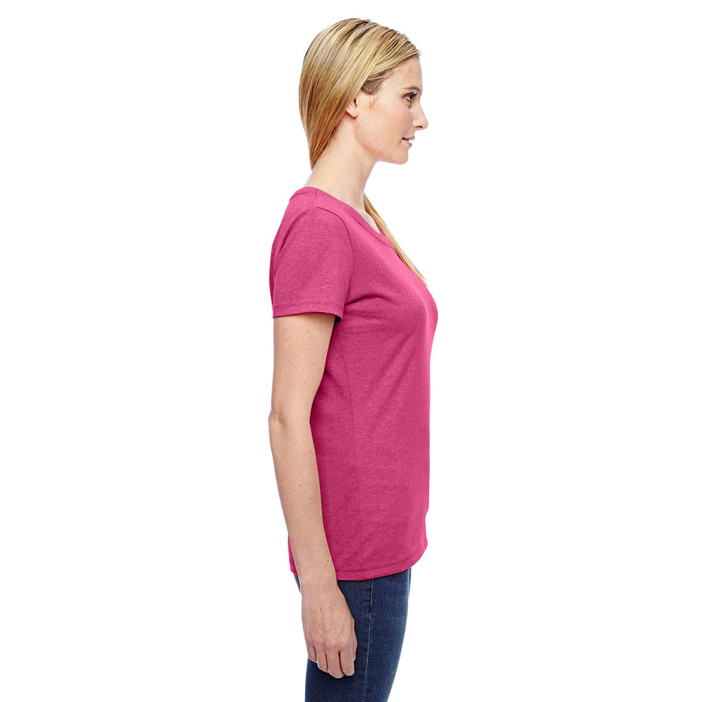 Fruit of the Loom Women's Retro Heather Pink 5 oz. HD Cotton T-Shirt