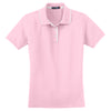 Sport-Tek Women's Pink/White Dri-Mesh Polo with Tipped Collar and Piping