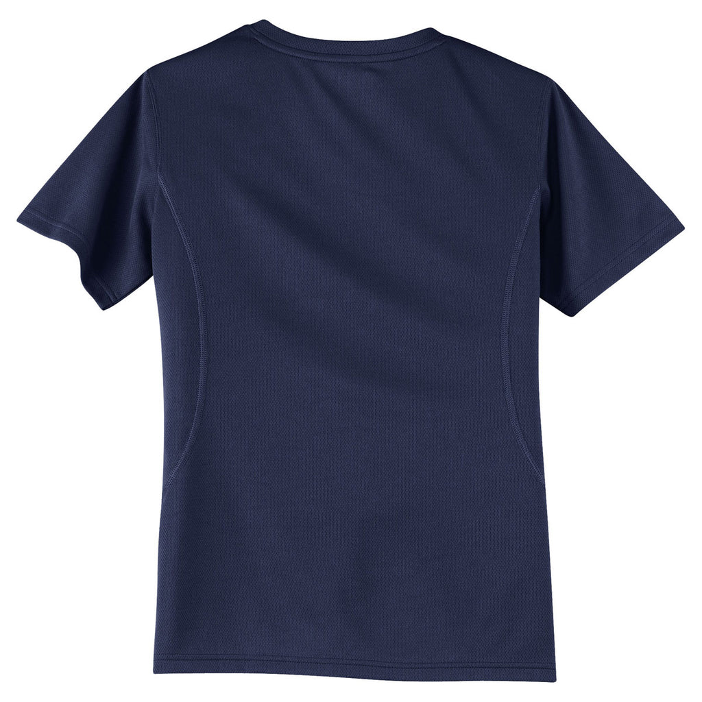 Sport-Tek Women's Navy Dri-Mesh V-Neck T-Shirt