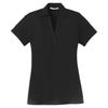Port Authority Women's Black Silk Touch Y-Neck Polo