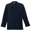 Port Authority Women's Navy Long Sleeve Silk Touch Polo