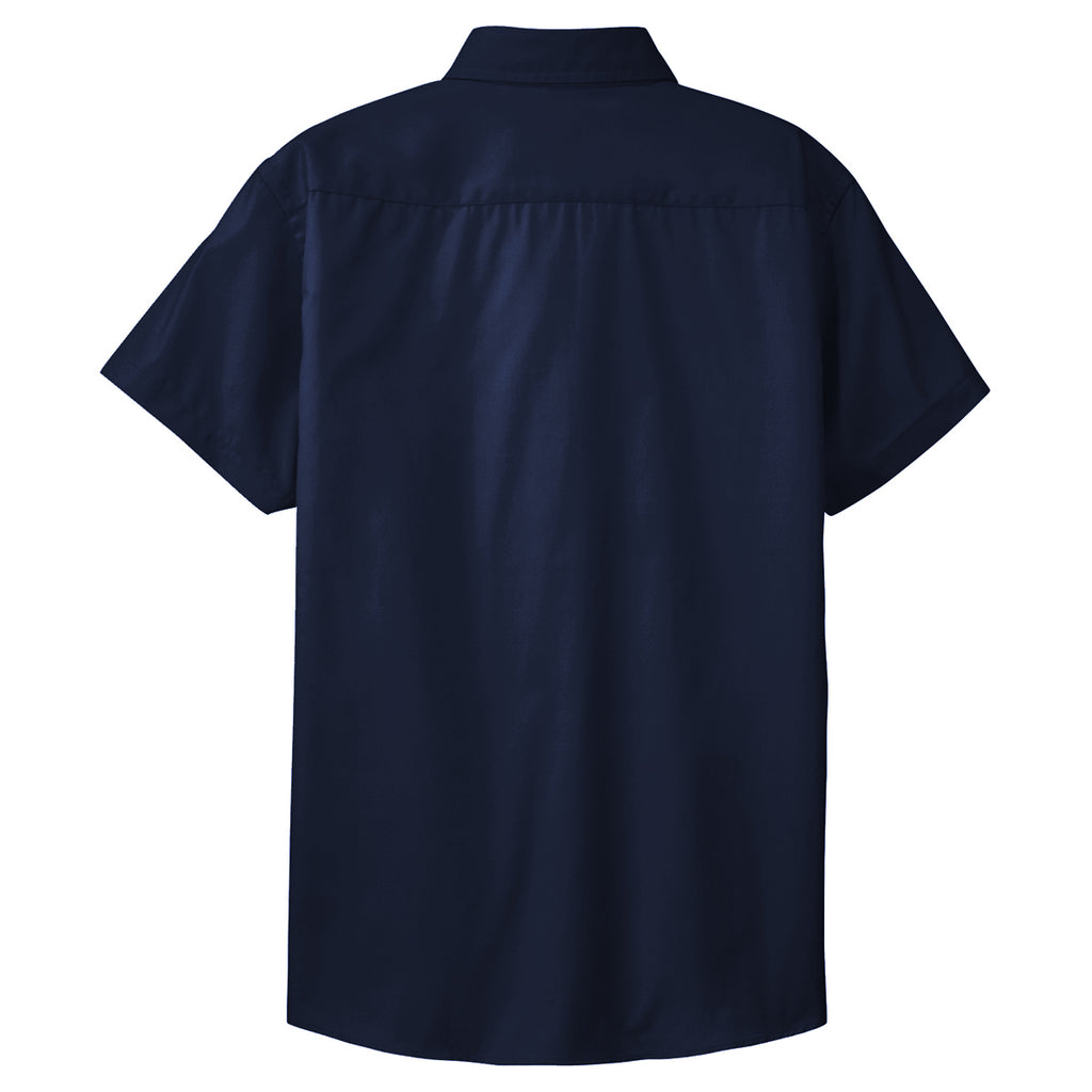 Port Authority Women's Classic Navy/Light Stone Short Sleeve Easy Care Shirt