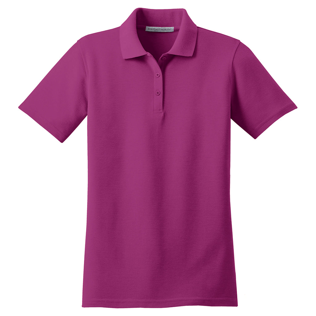 Port Authority Women's Boysenberry Pink Stain-Resistant Polo