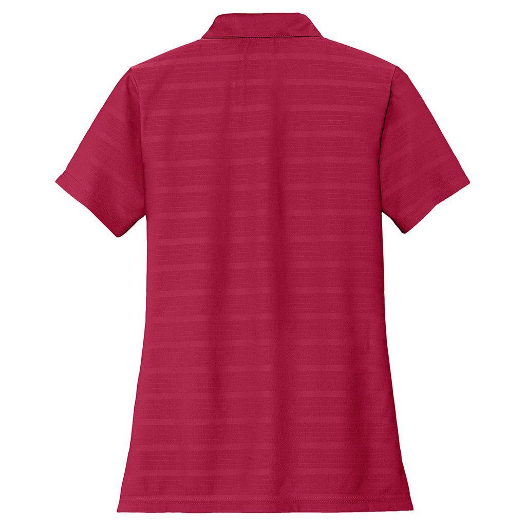 Port Authority Women's Rich Red Horizontal Texture Polo