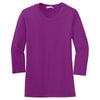 Port Authority Women's Sparkling Grape Modern Stretch Cotton 3/4-Sleeve Scoop Neck Shirt