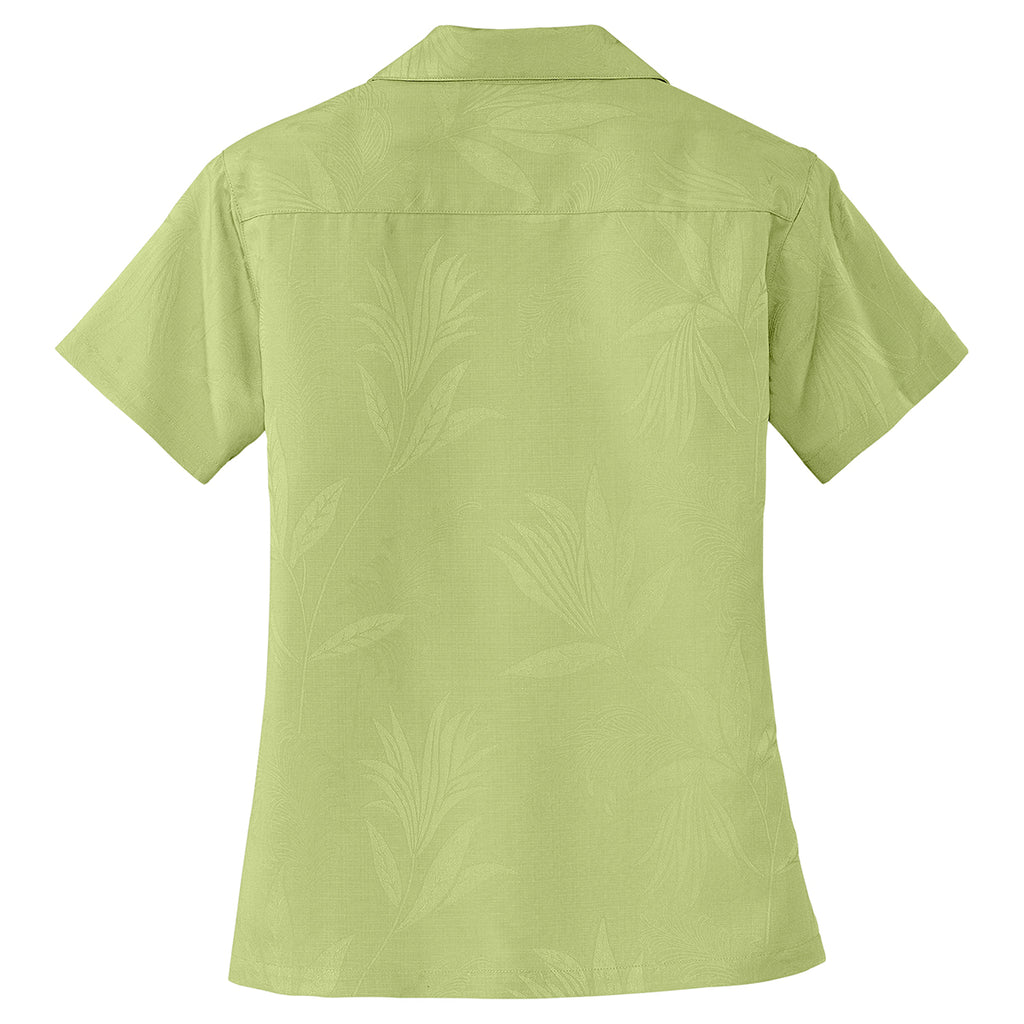 Port Authority Women's Whisper Green Patterned Easy Care Camp Shirt