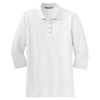 Port Authority Women's White Silk Touch 3/4-Sleeve Polo