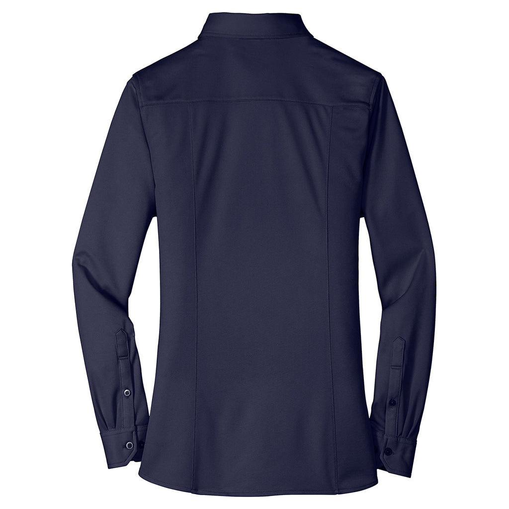 Port Authority Women's Dark Navy Dimension Knit Dress Shirt