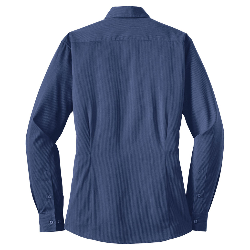 Port Authority Women's Blue Tonal Pattern Easy Care Shirt