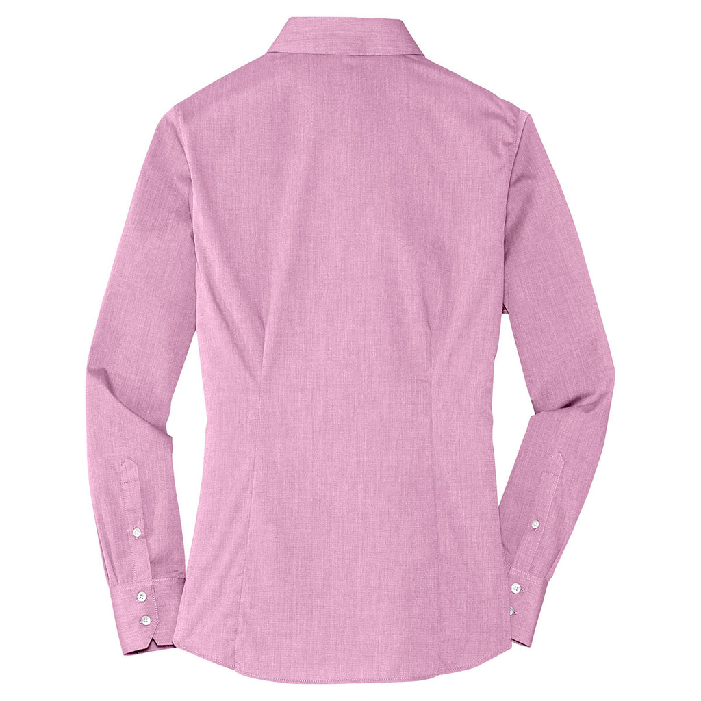 Port Authority Women's Pink Orchid Crosshatch Easy Care Shirt