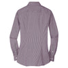 Port Authority Women's Aubergine Purple/White Fine Stripe Stretch Poplin Shirt