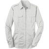 Port Authority Women's White Stain Resistant Roll Sleeve Twill Shirt