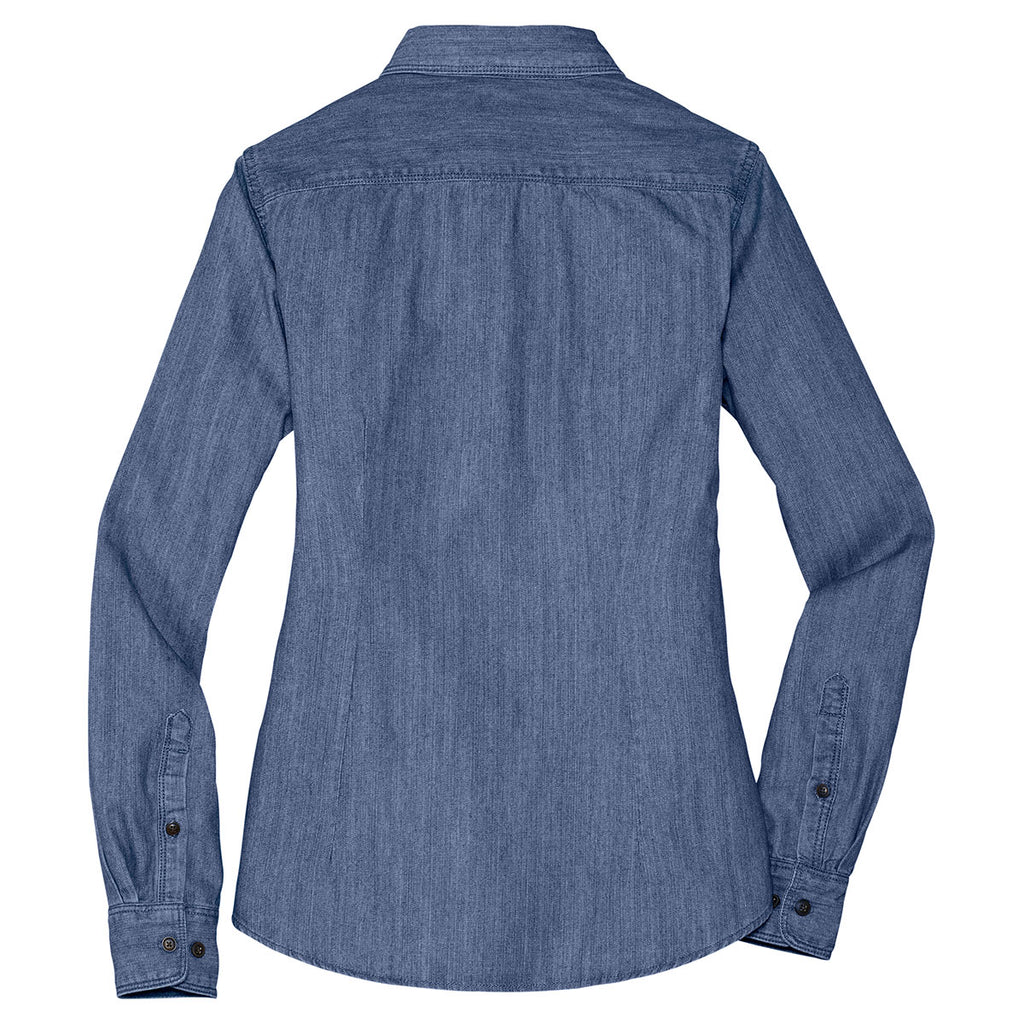 Port Authority Women's Light Indigo Patch Pockets Denim Shirt