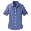 Port Authority Women's Navy Short Sleeve SuperPro Oxford Shirt