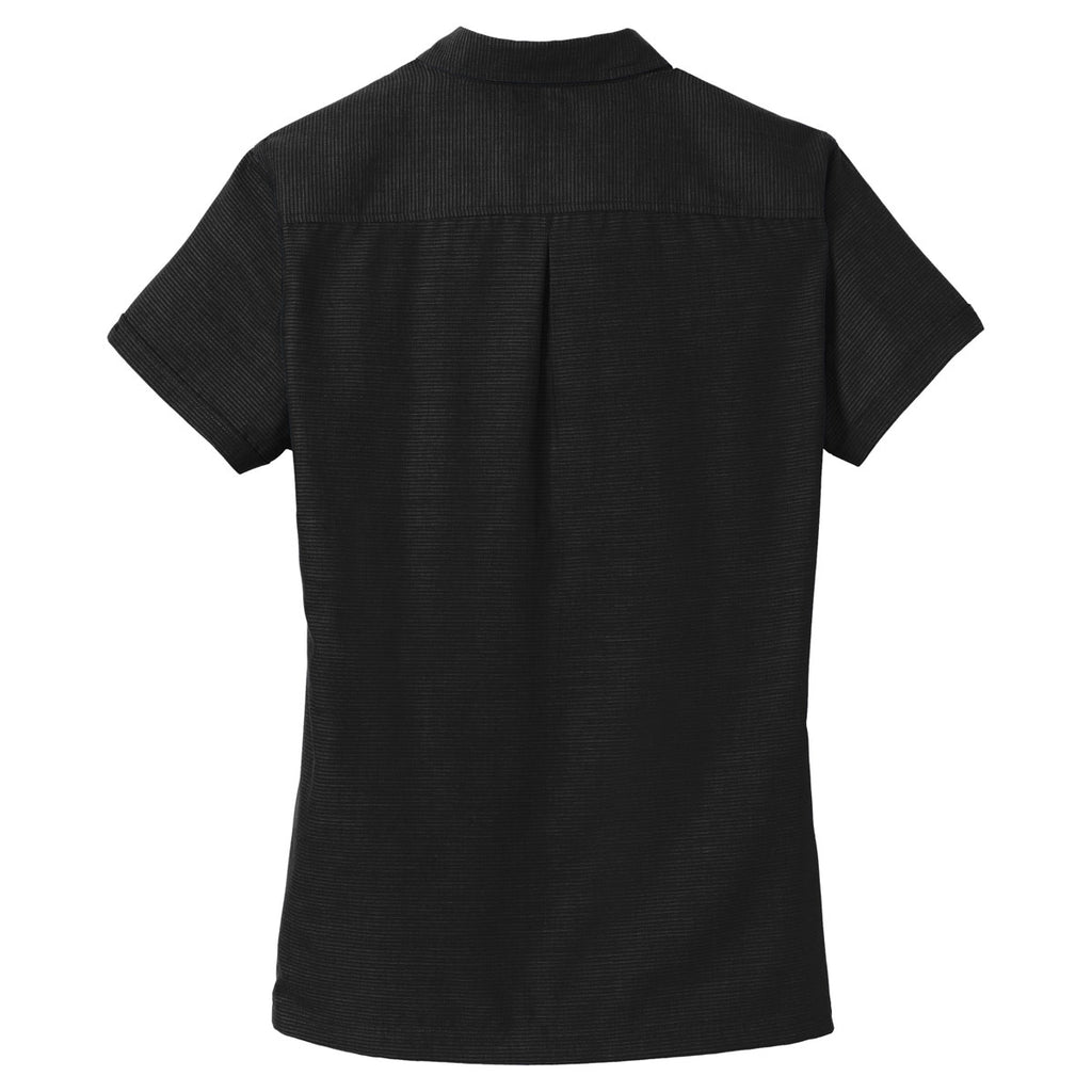 Port Authority Women's Black Textured Camp Shirt