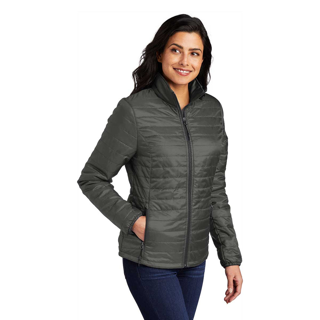 Port Authority Women's Sterling Grey/ Graphite Packable Puffy Jacket