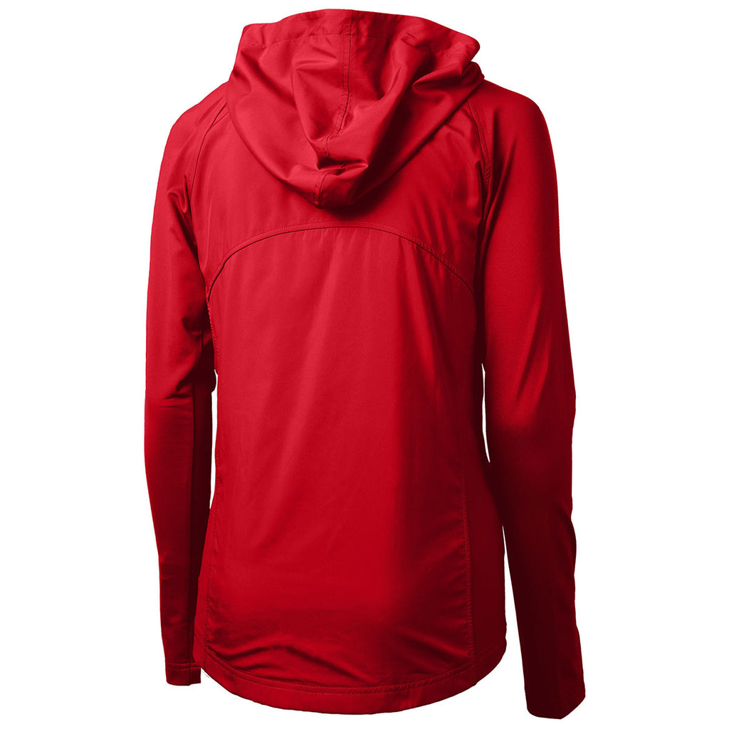 Cutter & Buck Women's Red Adapt Eco Knit Hybrid Recycled Full Zip Jacket