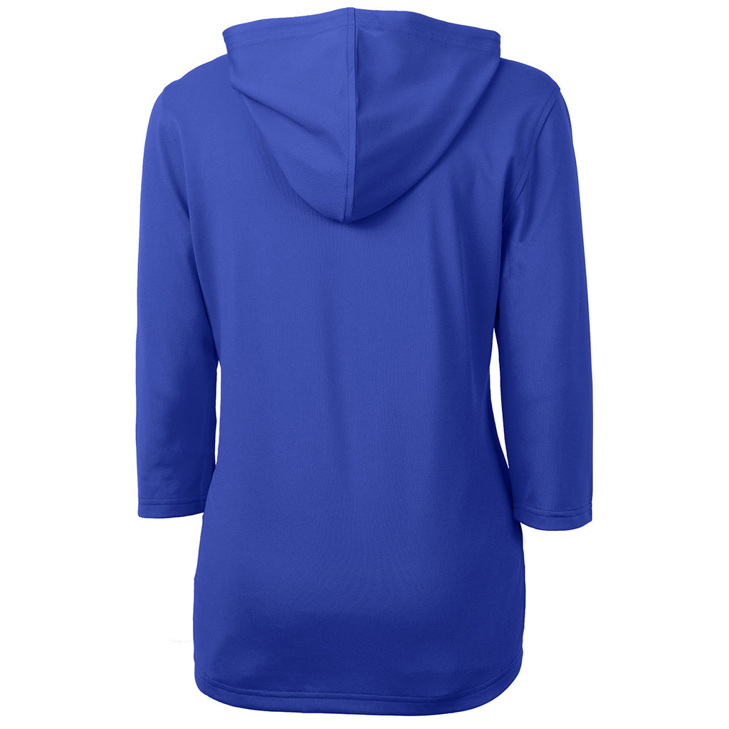 Cutter & Buck Women's Tour Blue Virtue Eco Pique Recycled Half Zip Pullover Hoodie