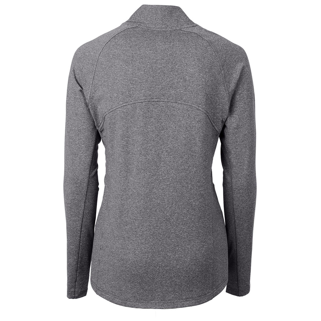 Cutter & Buck Women's Black Heather Adapt Eco Knit Heather Recycled Full Zip