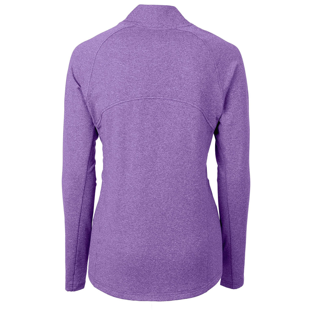 Cutter & Buck Women's College Purple Heather Adapt Eco Knit Heather Recycled Full Zip