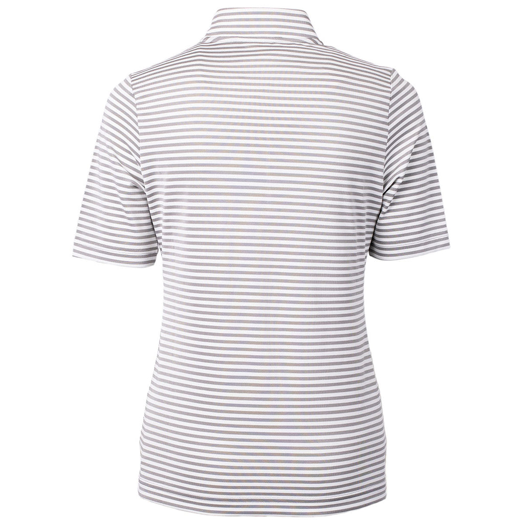 Cutter & Buck Women's Polished Virtue Eco Pique Stripped Recycled Polo