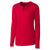 Cutter & Buck Women's Red DryTec Long Sleeve Avail Double V-Neck
