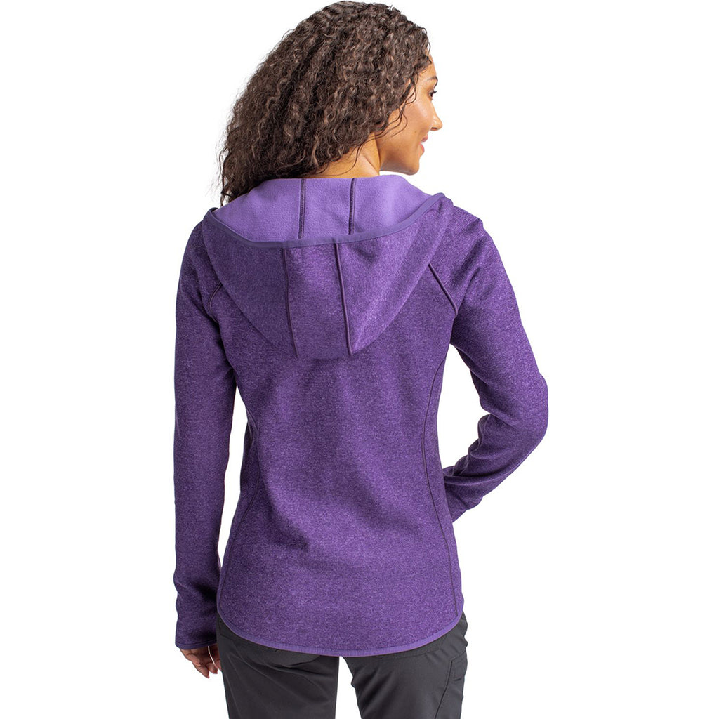 Cutter & Buck Women's College Purple Heather Mainsail Hooded Jacket